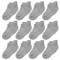 CozyWay Toddler Socks - Baby Socks with Non-Slip Grip - Cotton Ankle Pair Bundle, 3T-5T, Gray, 12 Pack